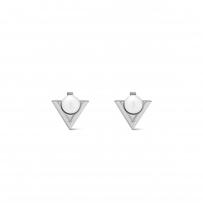 LOUIS VUITTON V FOR VUITTON PEARL AND METAL EARRINGS M02369